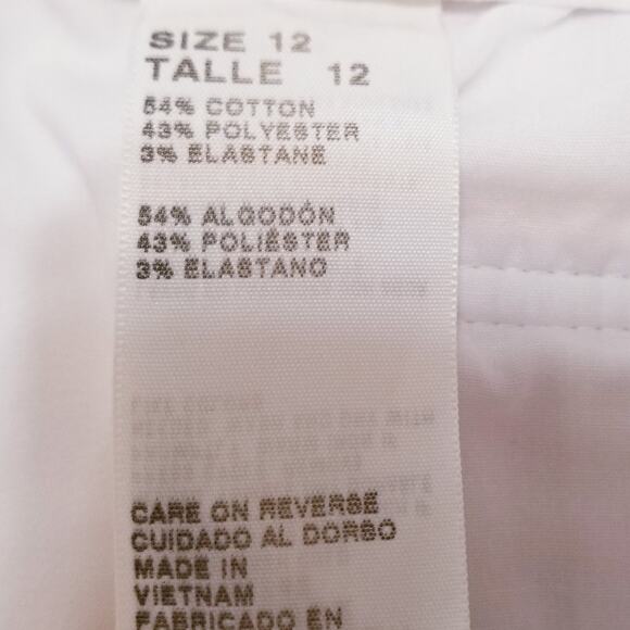 Dockers Women's Capri White Cotton Blend Stretch Pockets Zip Button Size 12 Tall - Picture 7 of 8